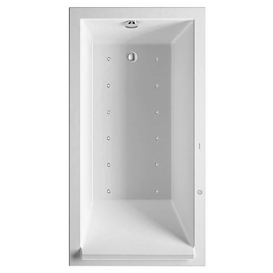 Biała wanna z hydromasażem widok z góry, Duravit