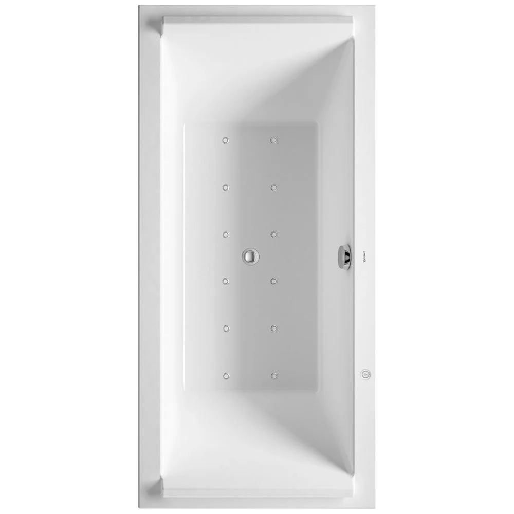 Biała wanna z hydromasażem widok z góry, Duravit