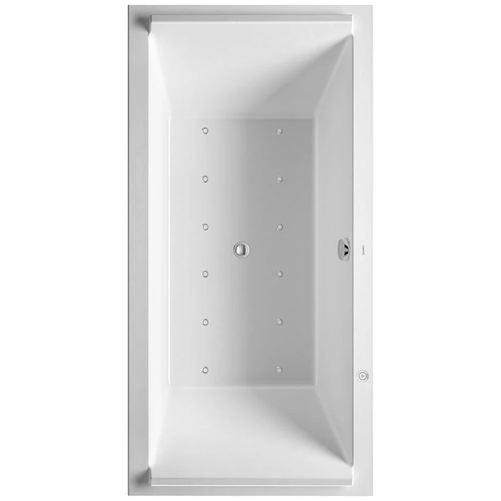 Biała wanna z hydromasażem widok z góry, Duravit