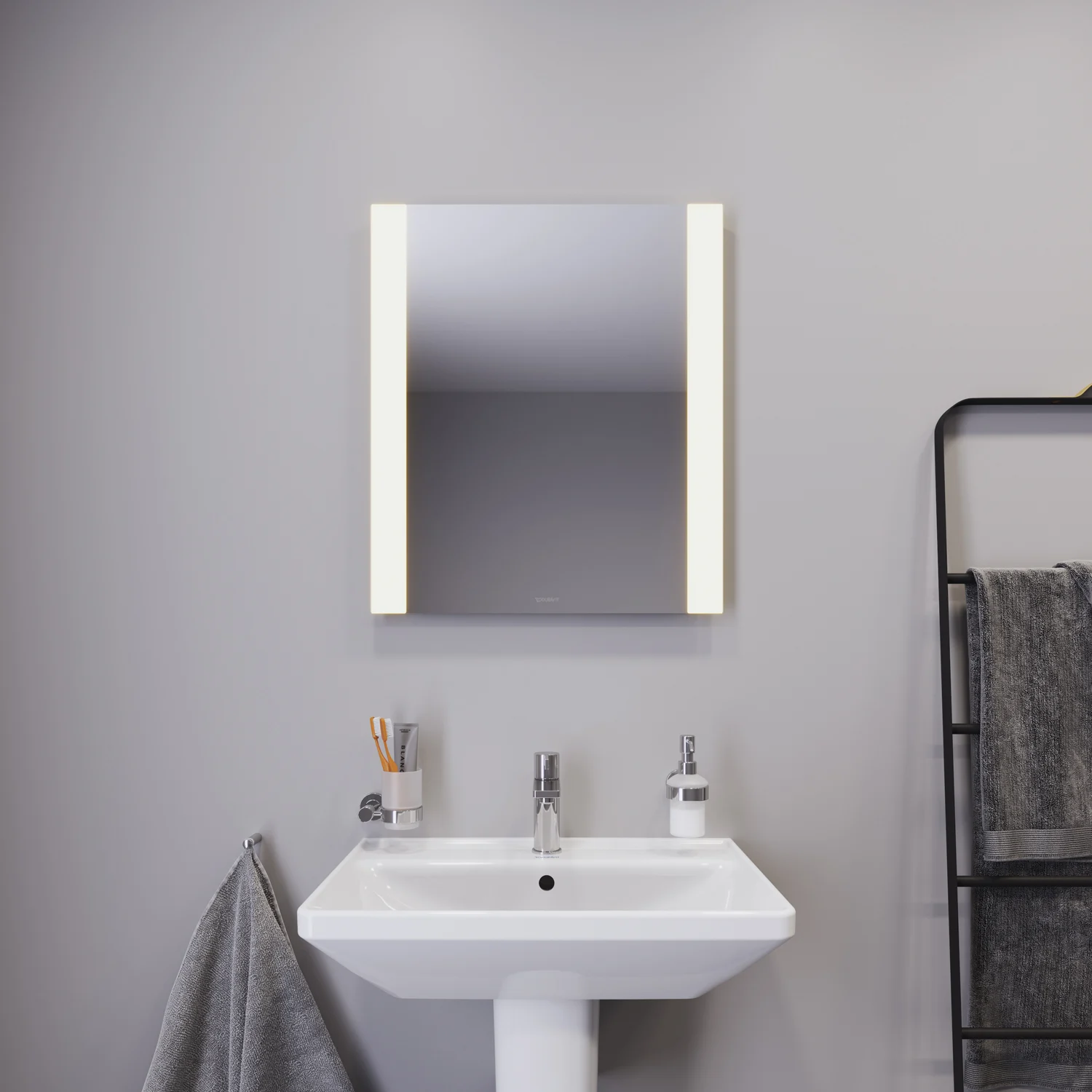 Podświetlane lustro nad umywalką w łazience, Duravit