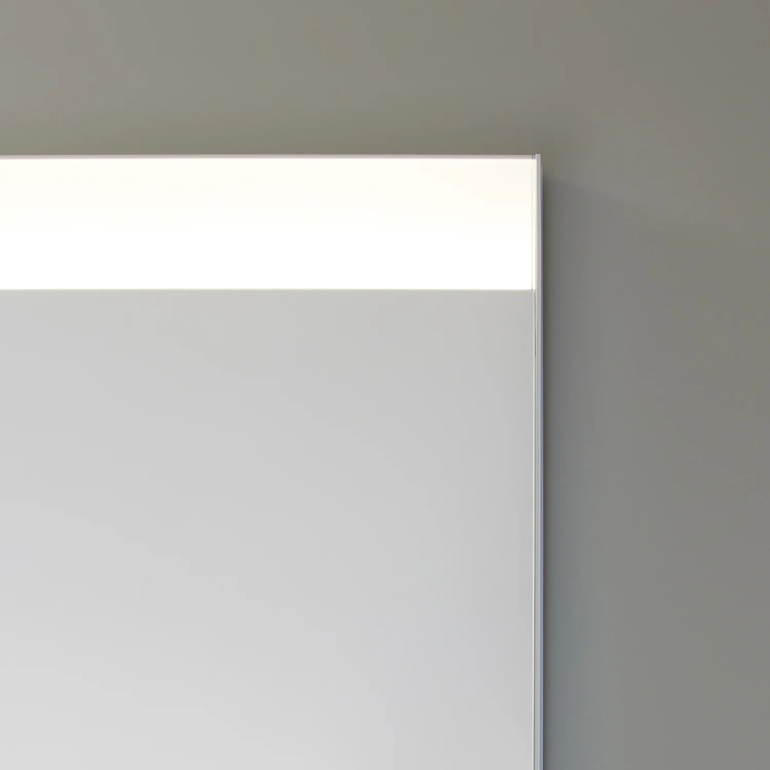 Lustro z oświetleniem, widok z boku, szara ściana, Duravit