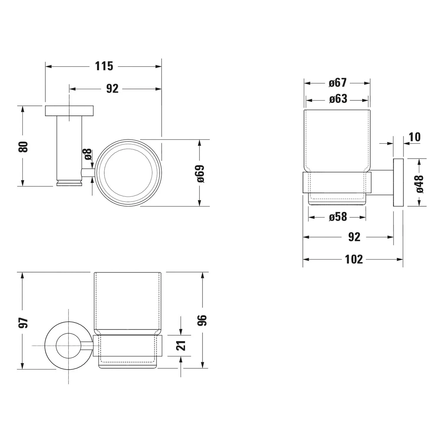 Duravit D-Code Glashalter, Glas rechts Bild 5