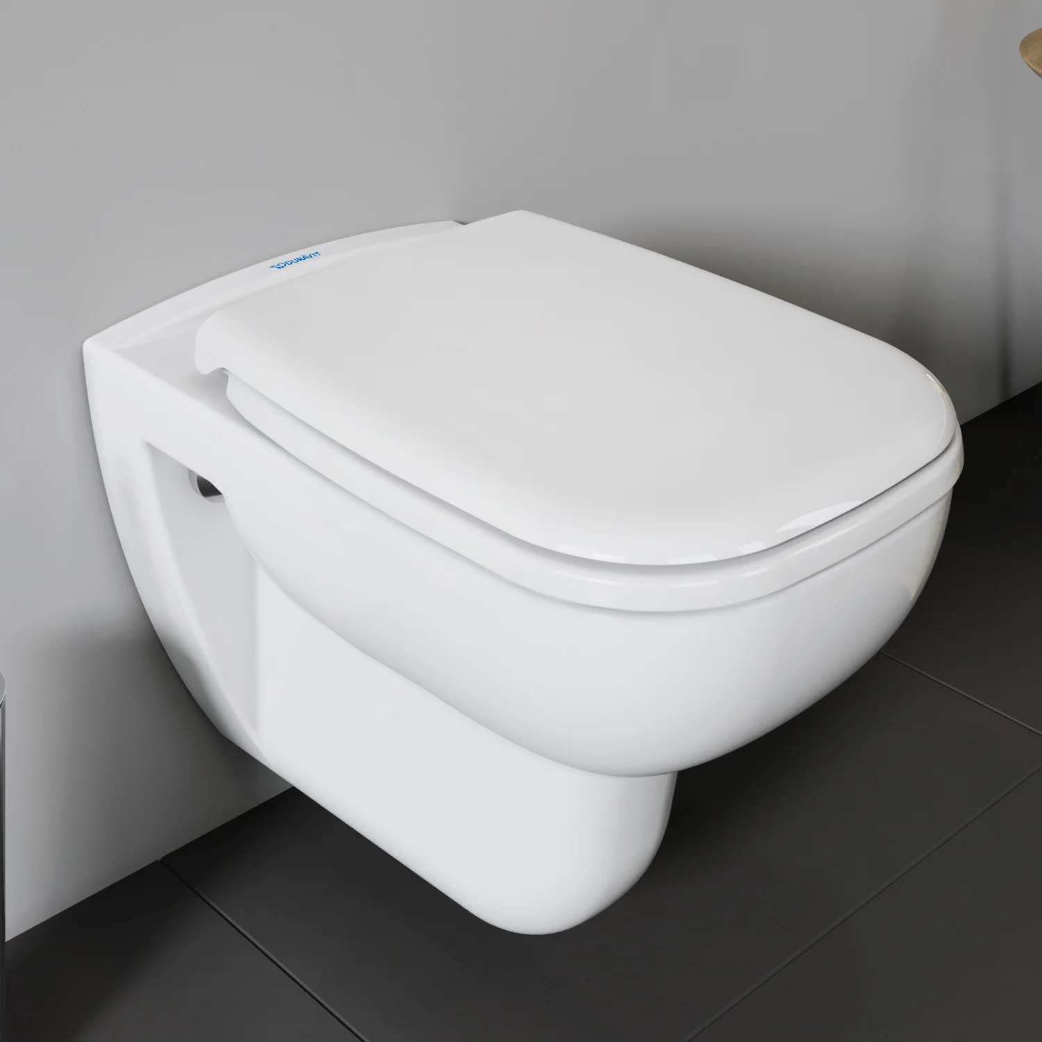 Toaleta z zamkniętą pokrywą w łazience, Duravit
