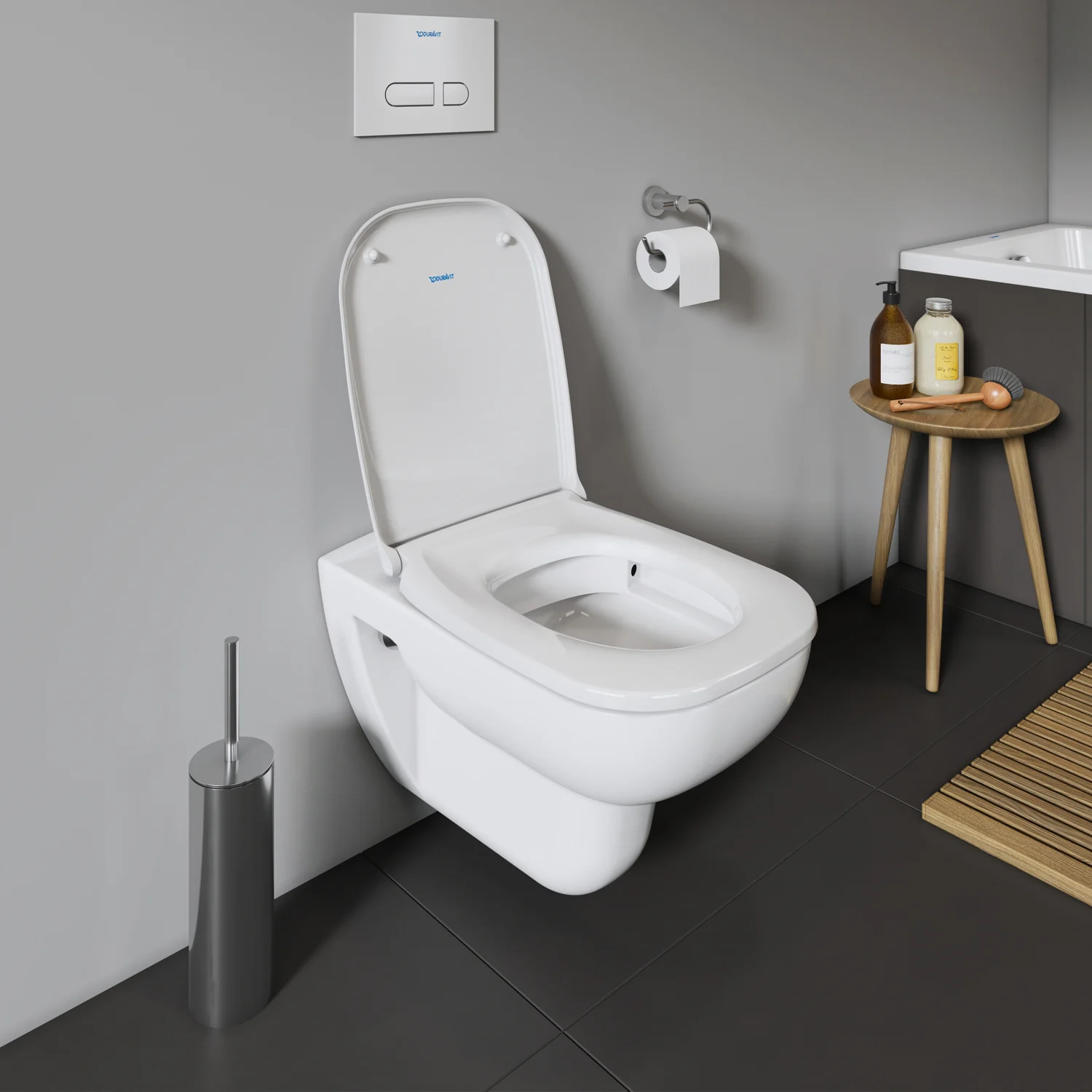 Widok z boku toalety w łazience, Duravit