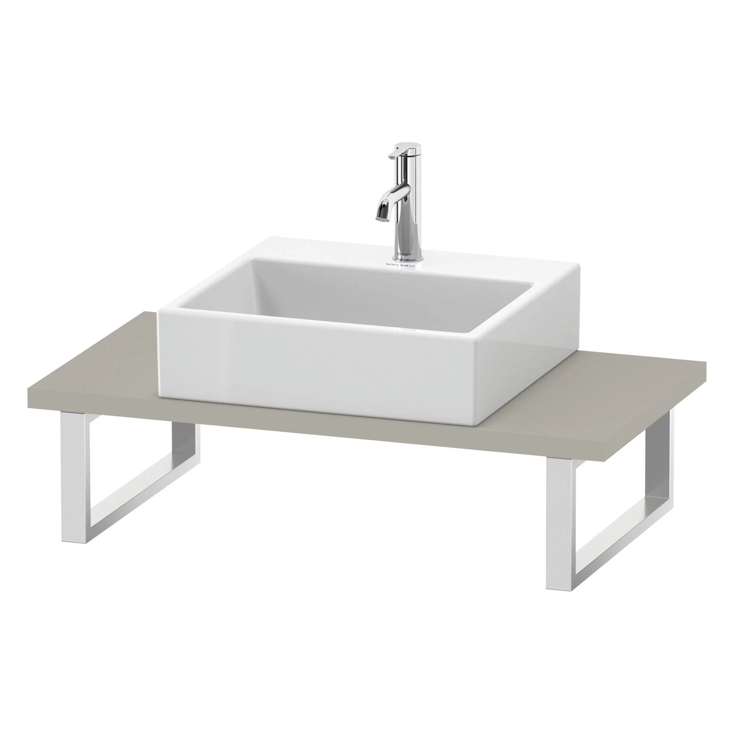 Umywalka na szarej konsoli, widok z przodu, Duravit
