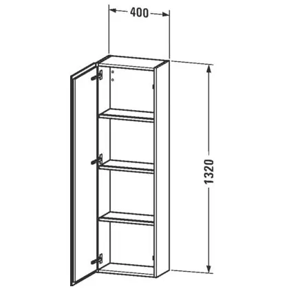 Duravit L-Cube Halbhochschrank 40 x 24,3 x 132 cm, Anschlag links Bild 4