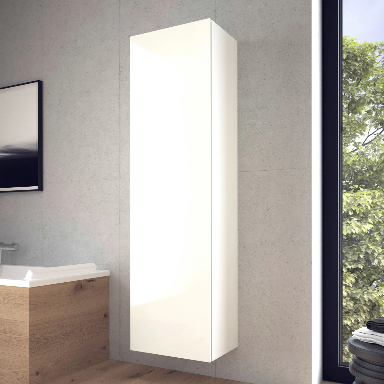 Duravit L-Cube Hochschrank 50 x 36,3 x 176 cm, Anschlag links