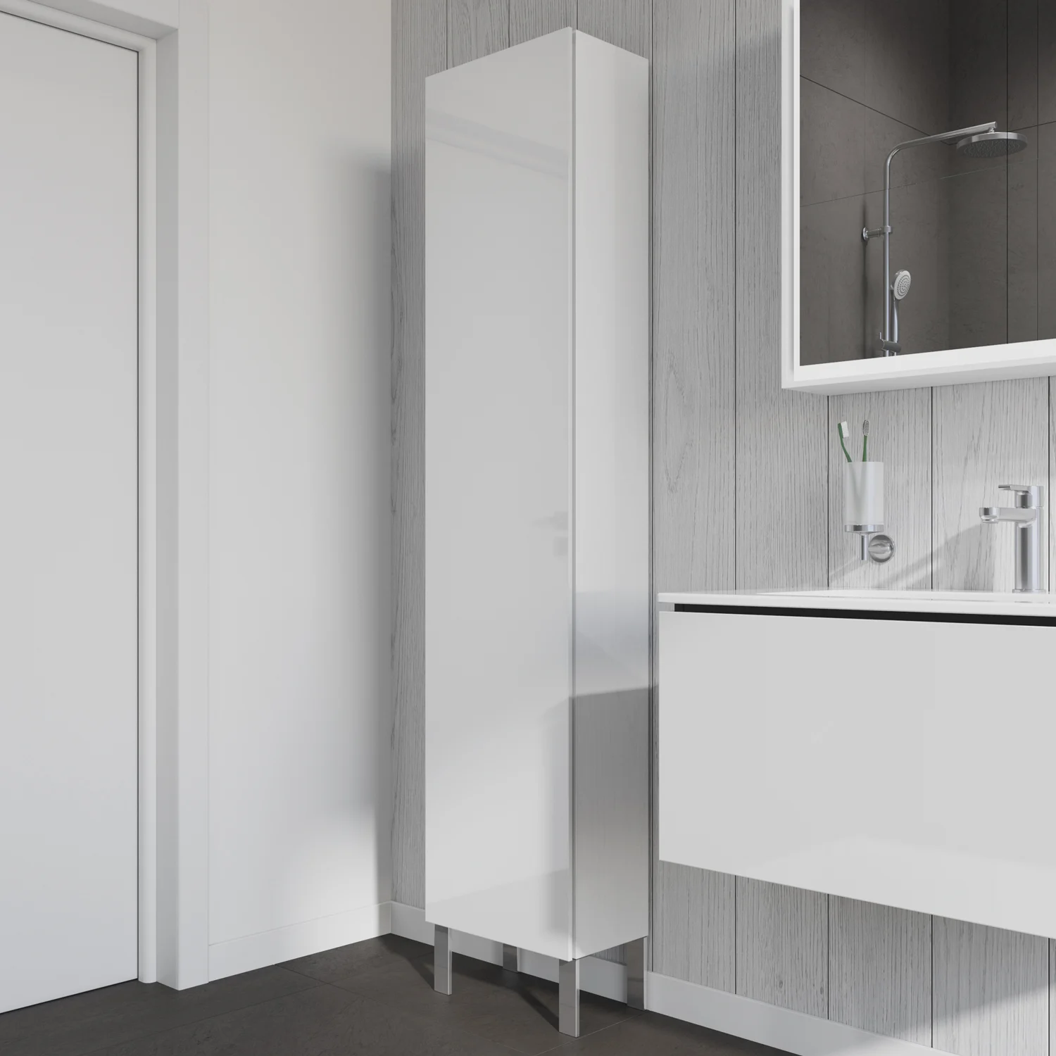 Duravit L-Cube Hochschrank 40 x 24,3 x 176 cm, Anschlag links