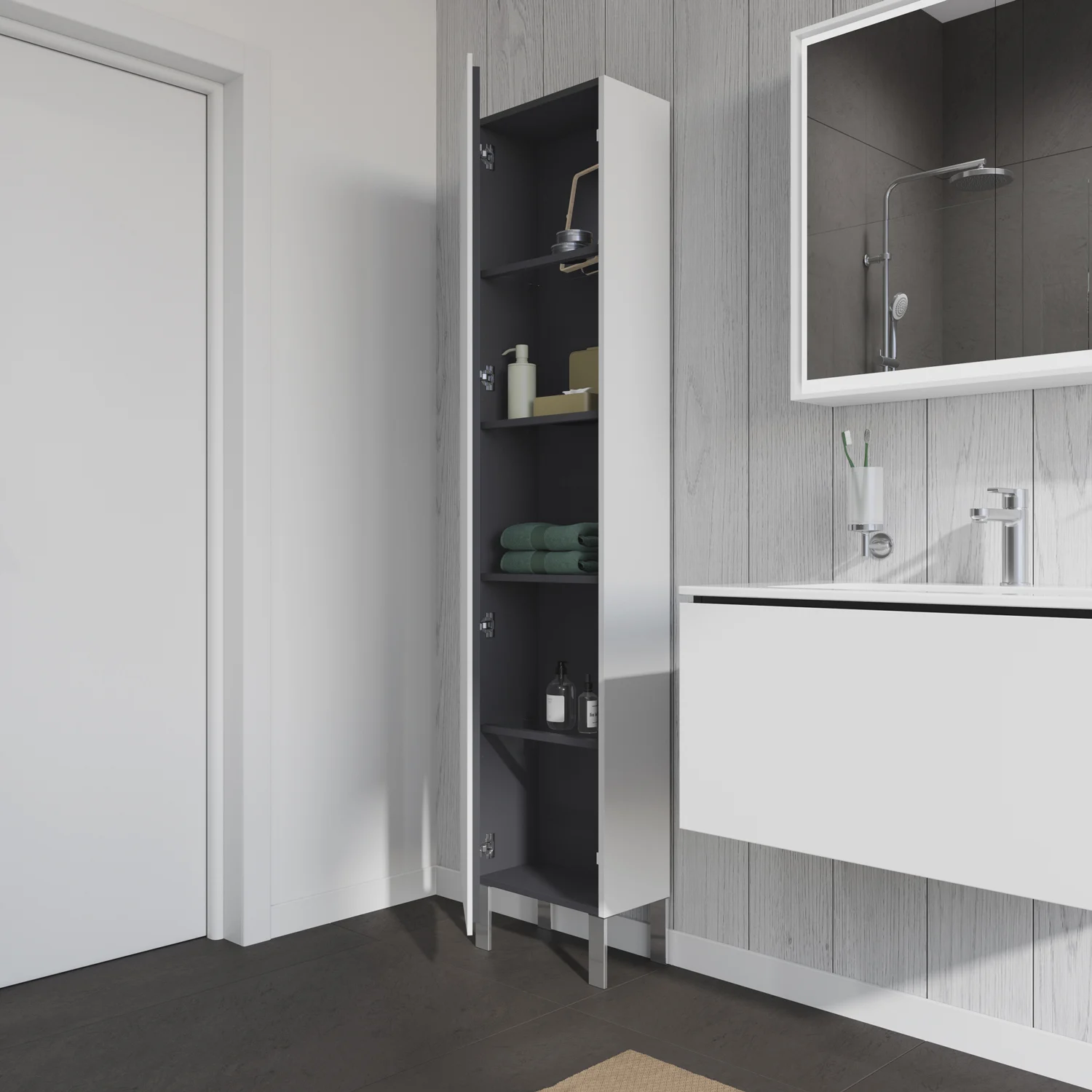 Duravit L-Cube Hochschrank 40 x 24,3 x 176 cm, Anschlag links Bild 8