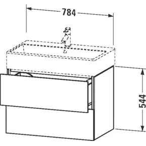 Duravit L-Cube Waschtischunterbau wandhängend mit 2 Auszügen 78,4 x 45,9 cm Bild 2