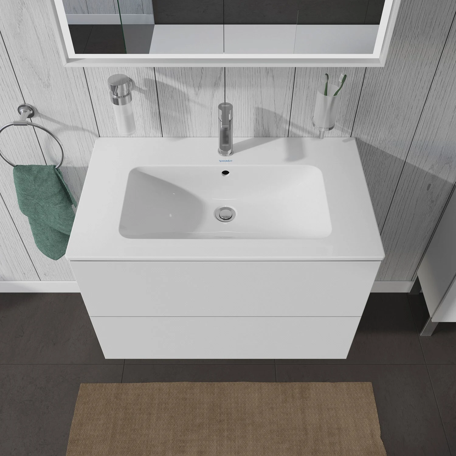 Duravit L-Cube Waschtischunterbau wandhängend mit 2 Auszügen, 82 x 48,1 cm Bild 5