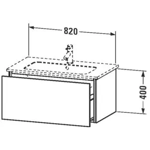 Duravit L-Cube Waschtischunterbau wandhängend mit 1 Auszug, 82 x 48,1 cm, Becken mittig Bild 5