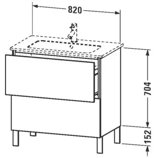 Duravit L-Cube Waschtischunterbau stehend mit 2 Auszügen, 82 x 48,1 cm Bild 5