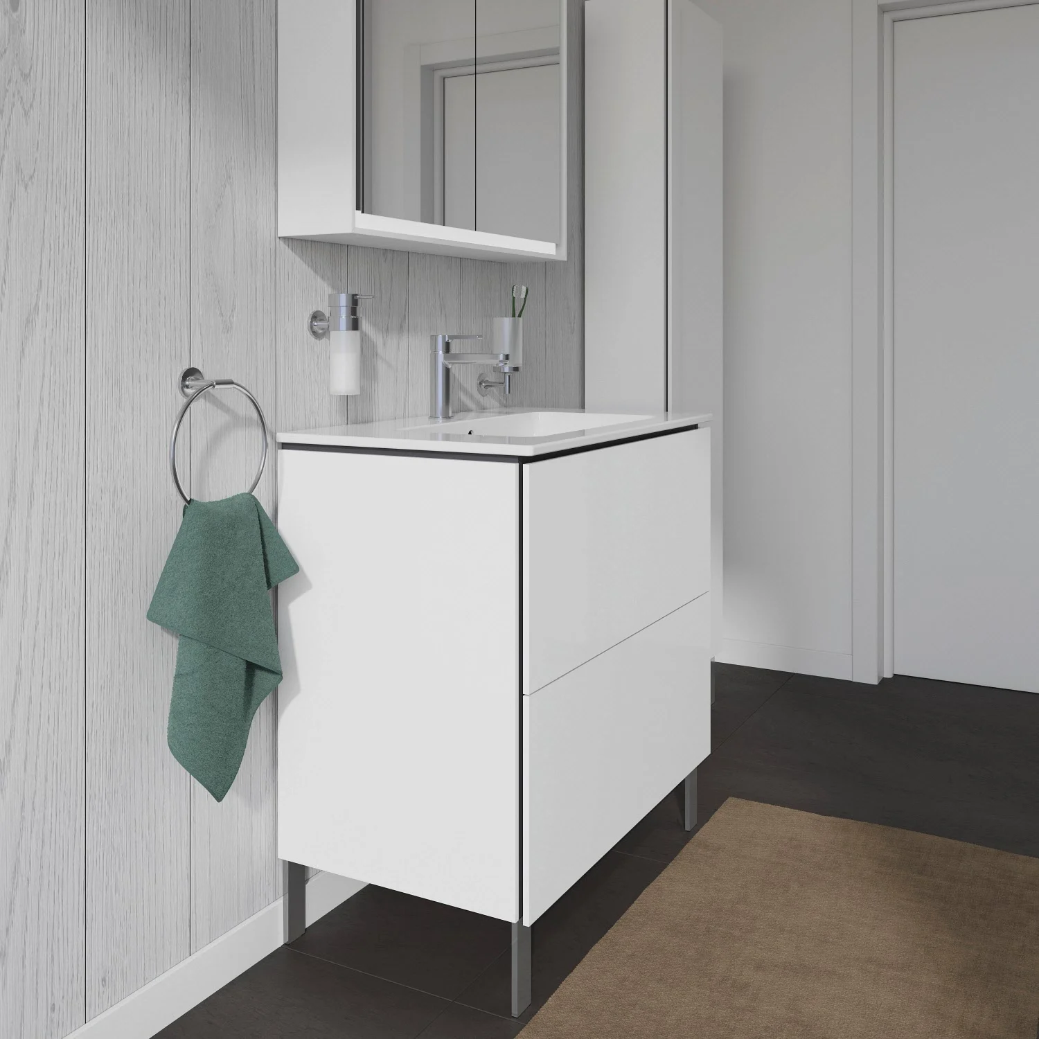 Duravit L-Cube Waschtischunterbau stehend mit 2 Auszügen, 82 x 48,1 cm Bild 3