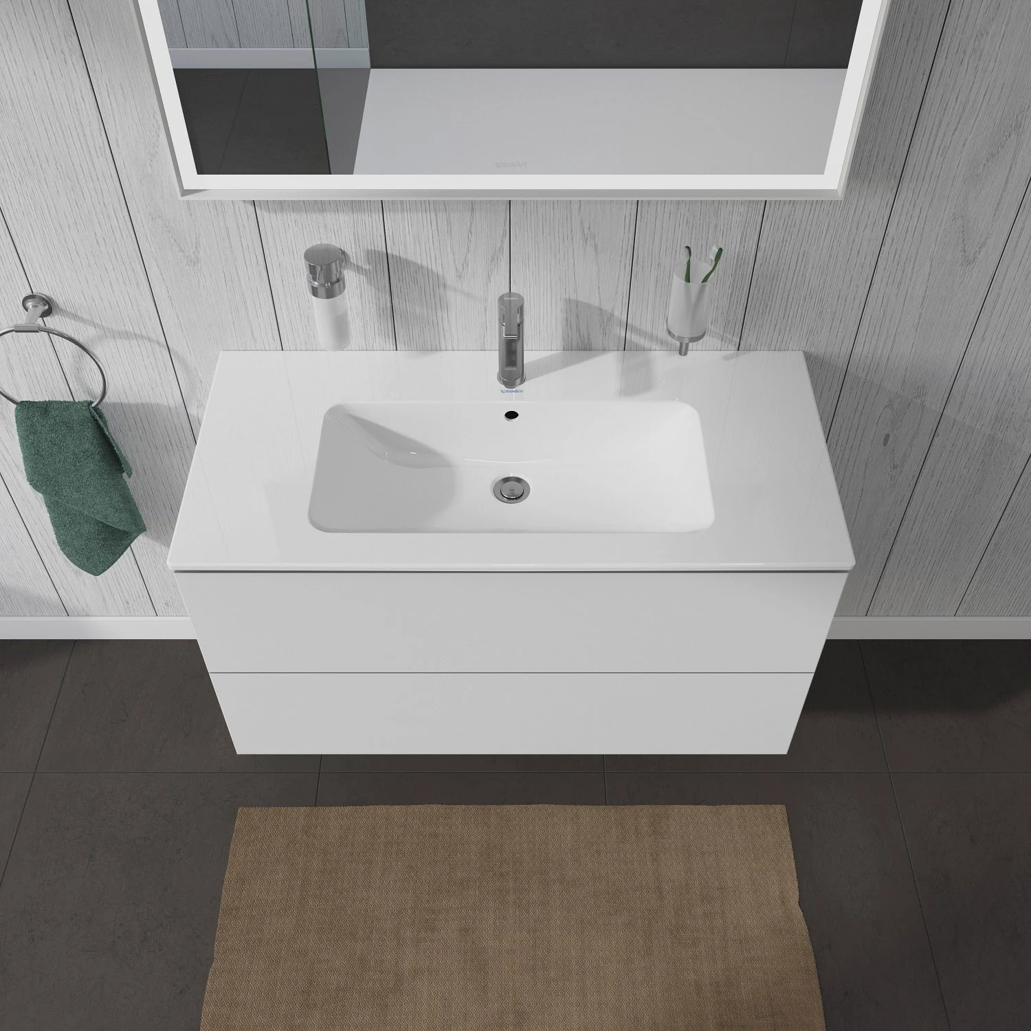 Duravit L-Cube Waschtischunterbau wandhängend mit 2 Auszügen, 102 x 48,1 cm Bild 6