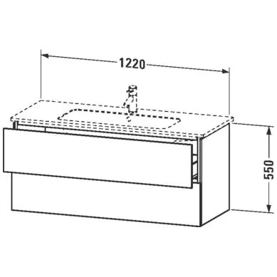 Duravit L-Cube szafka podumywalkowa montowana na ścianie z 2 szufladami, 122 x 48,1 cm Zdjęcie 5