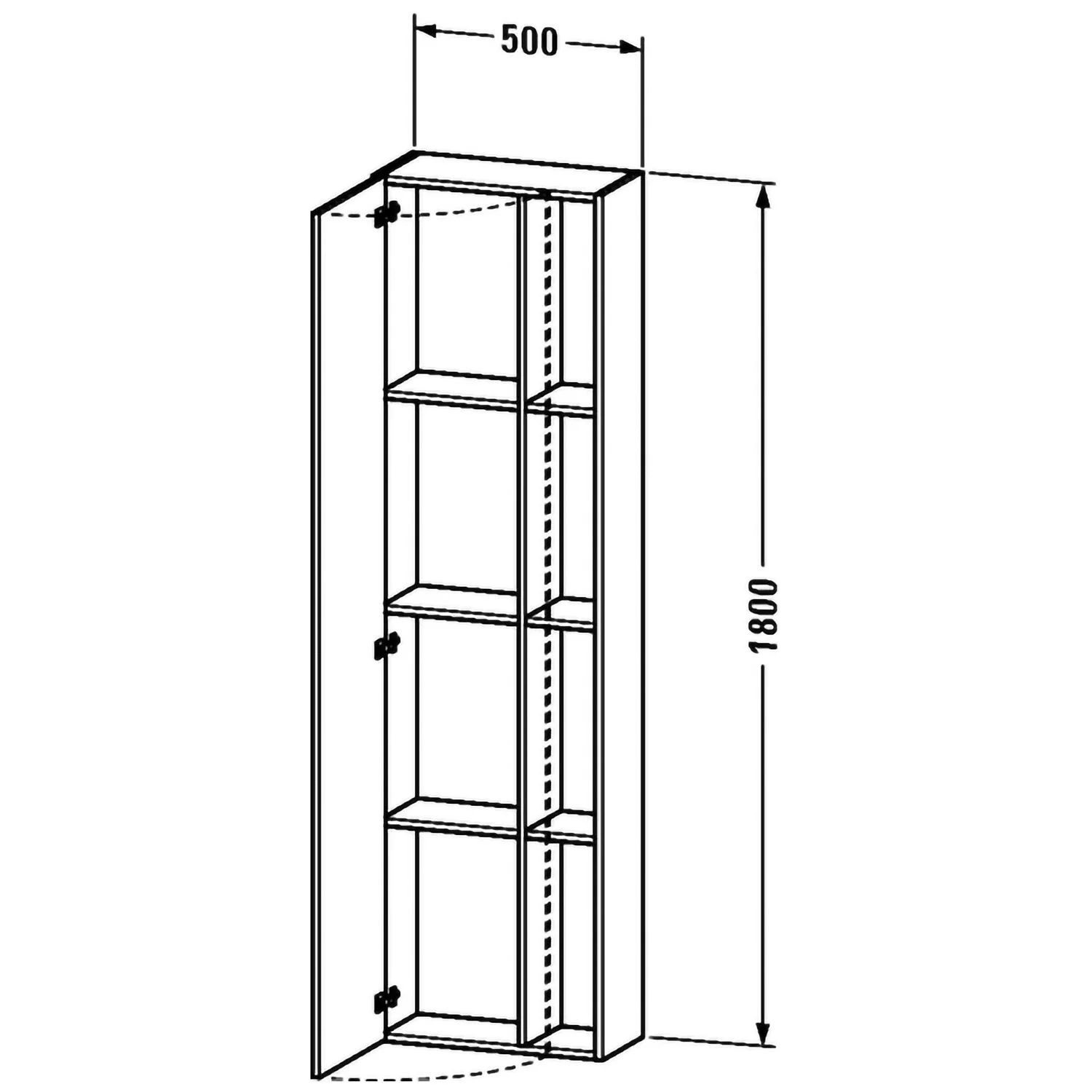 Duravit DuraStyle Hochschrank 50 x 24 x 180 cm Türanschlag links Bild 3