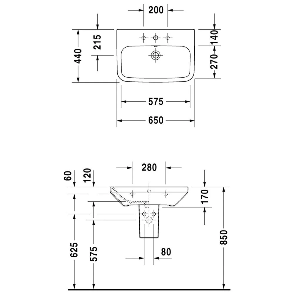 Duravit DuraStyle Waschtisch 65 cm, mit 1 Hahnloch Bild 3