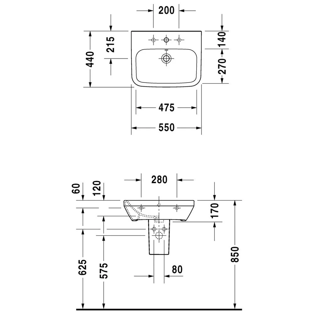 Duravit DuraStyle Waschtisch 55 cm, mit 1 Hahnloch Bild 3