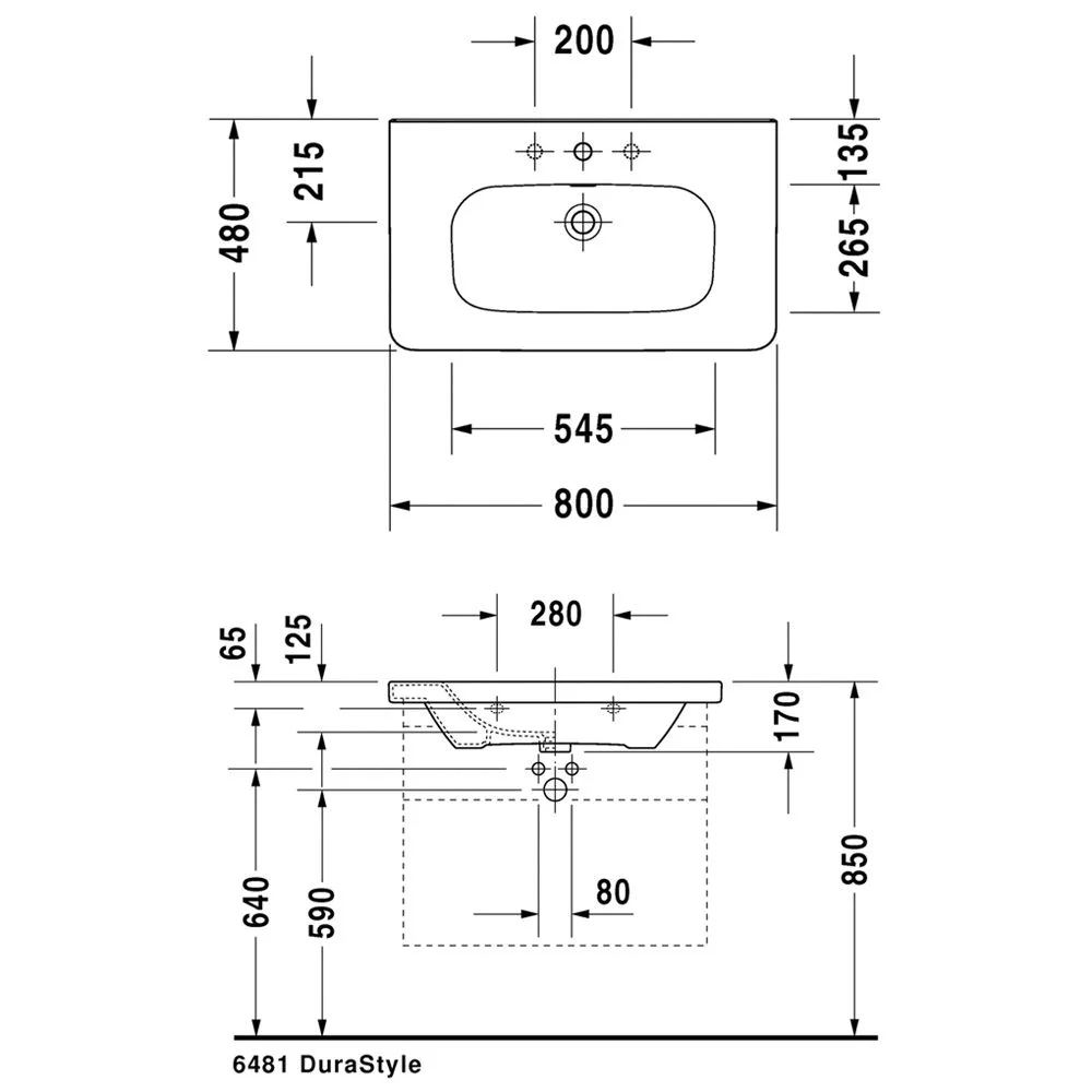 Duravit DuraStyle Möbelwaschtisch 80 cm, mit 1 Hahnloch Bild 4