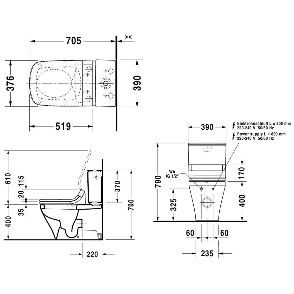 Duravit DuraStyle Stand-WC SensoWash Tiefspüler Bild 3