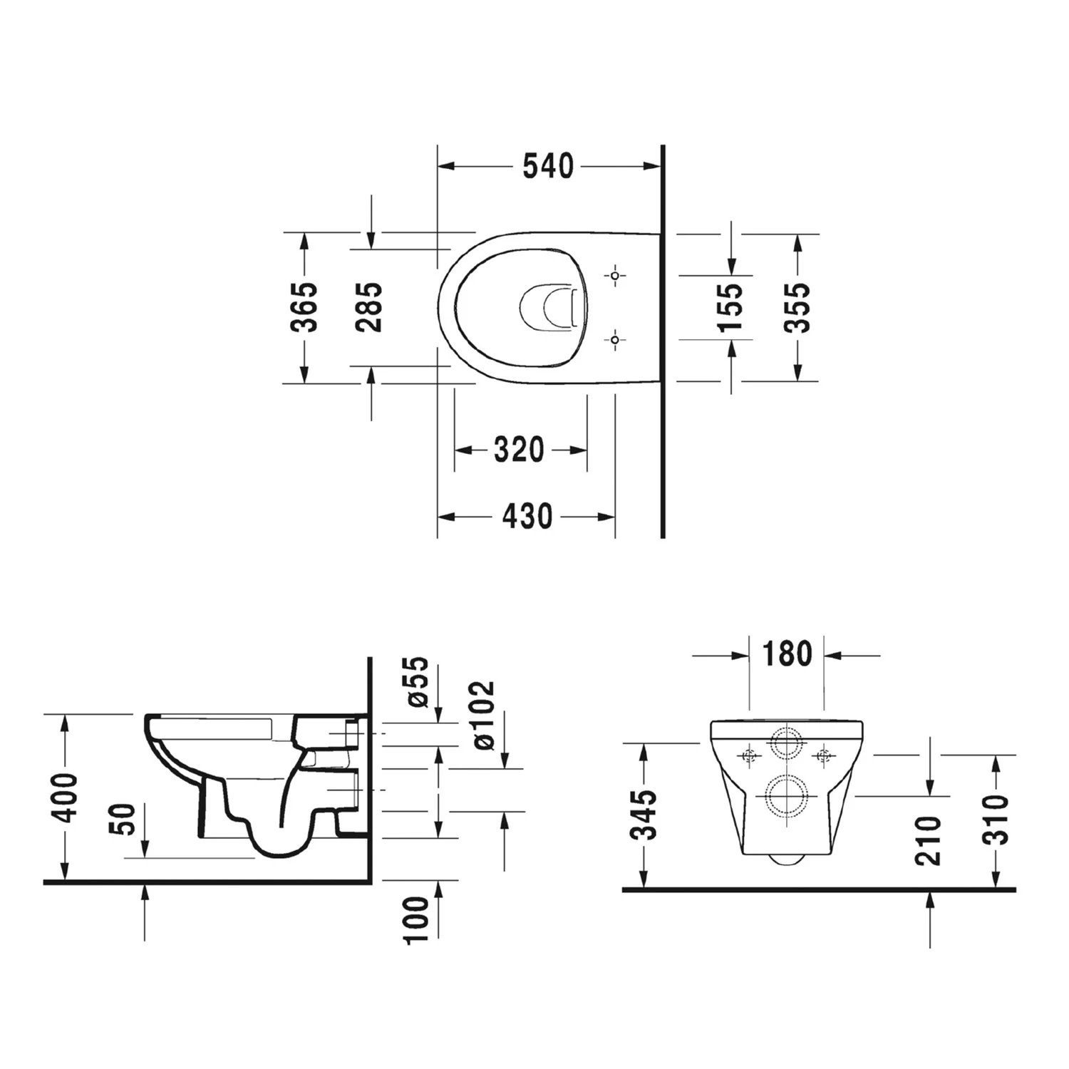Duravit No. 1 Wand-WC Rimless Bild 5