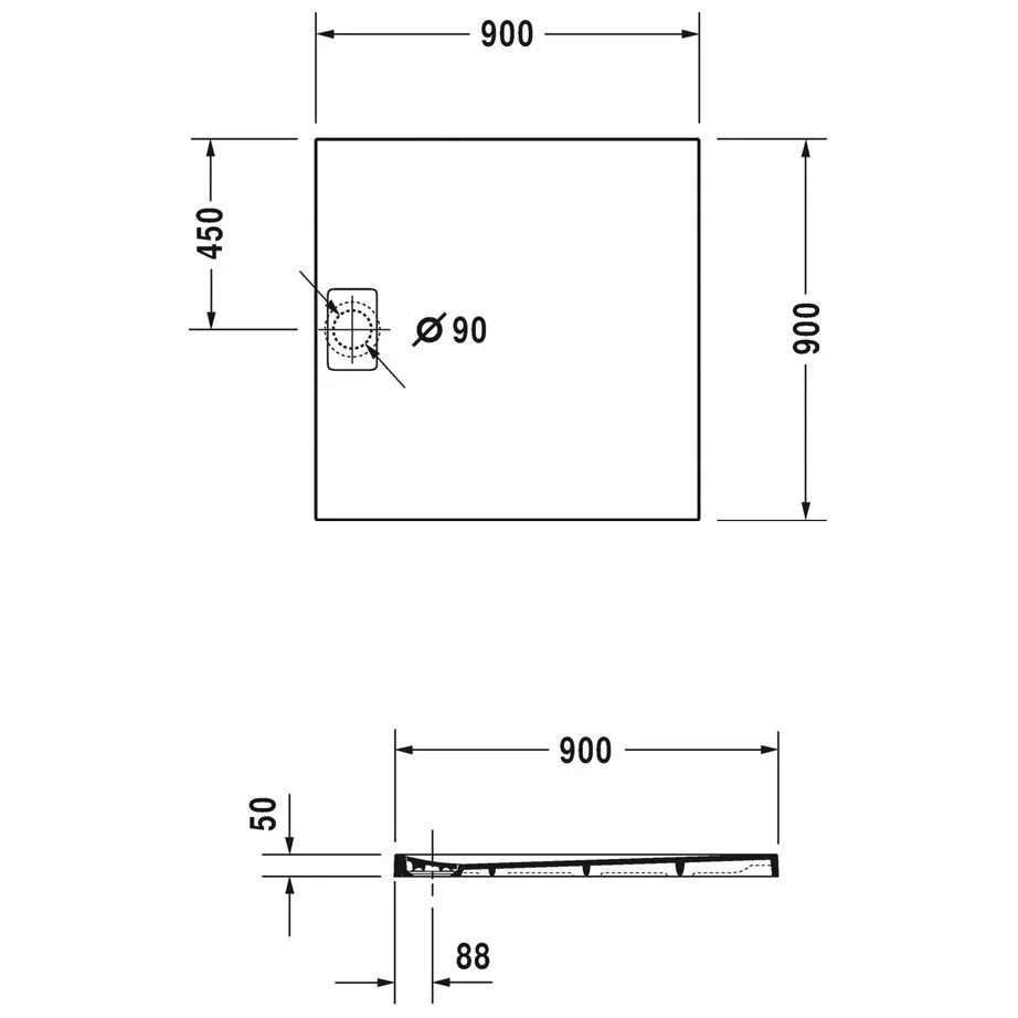 Duravit Stonetto Duschwanne Rechteck 90 x 90 cm Bild 5