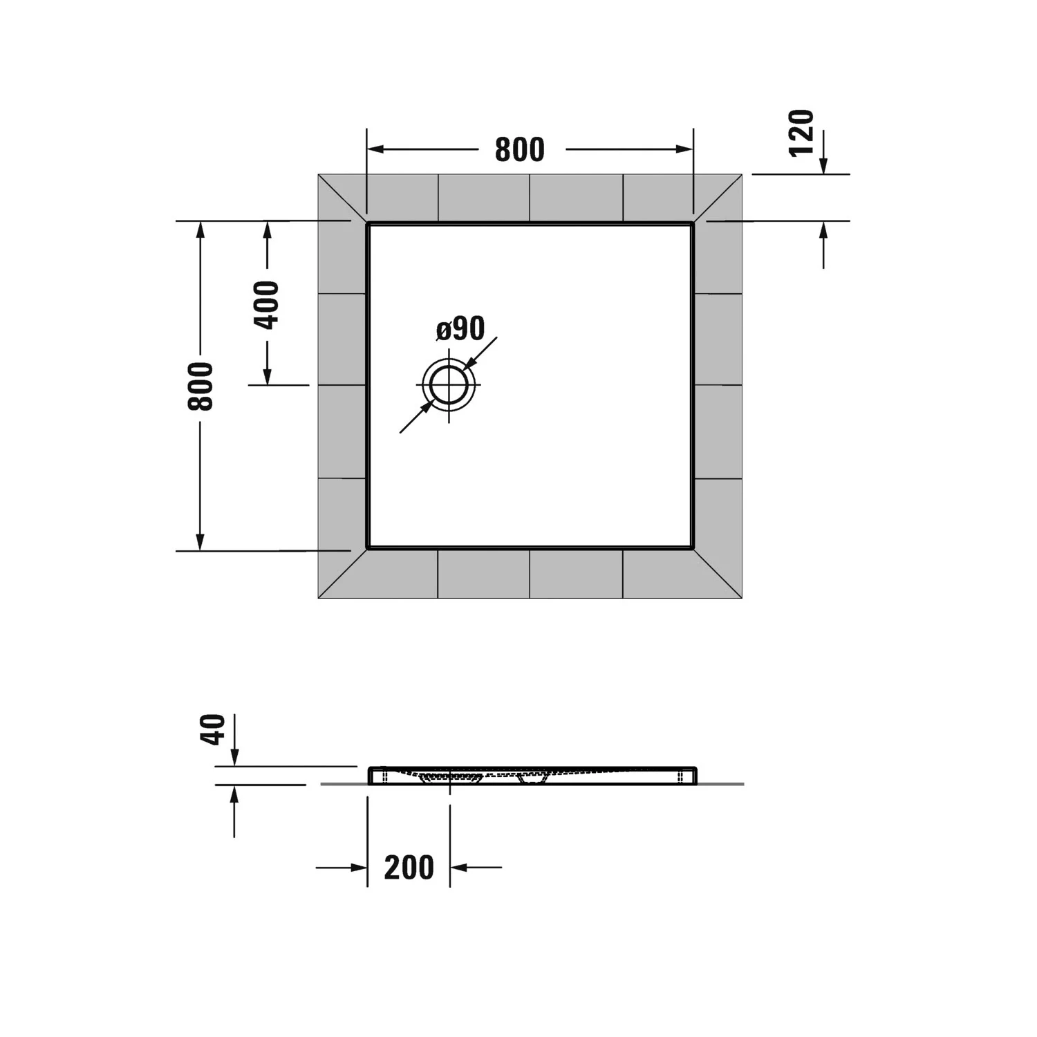 Duravit Tempano Duschwanne 80 x 80 cm Bild 5
