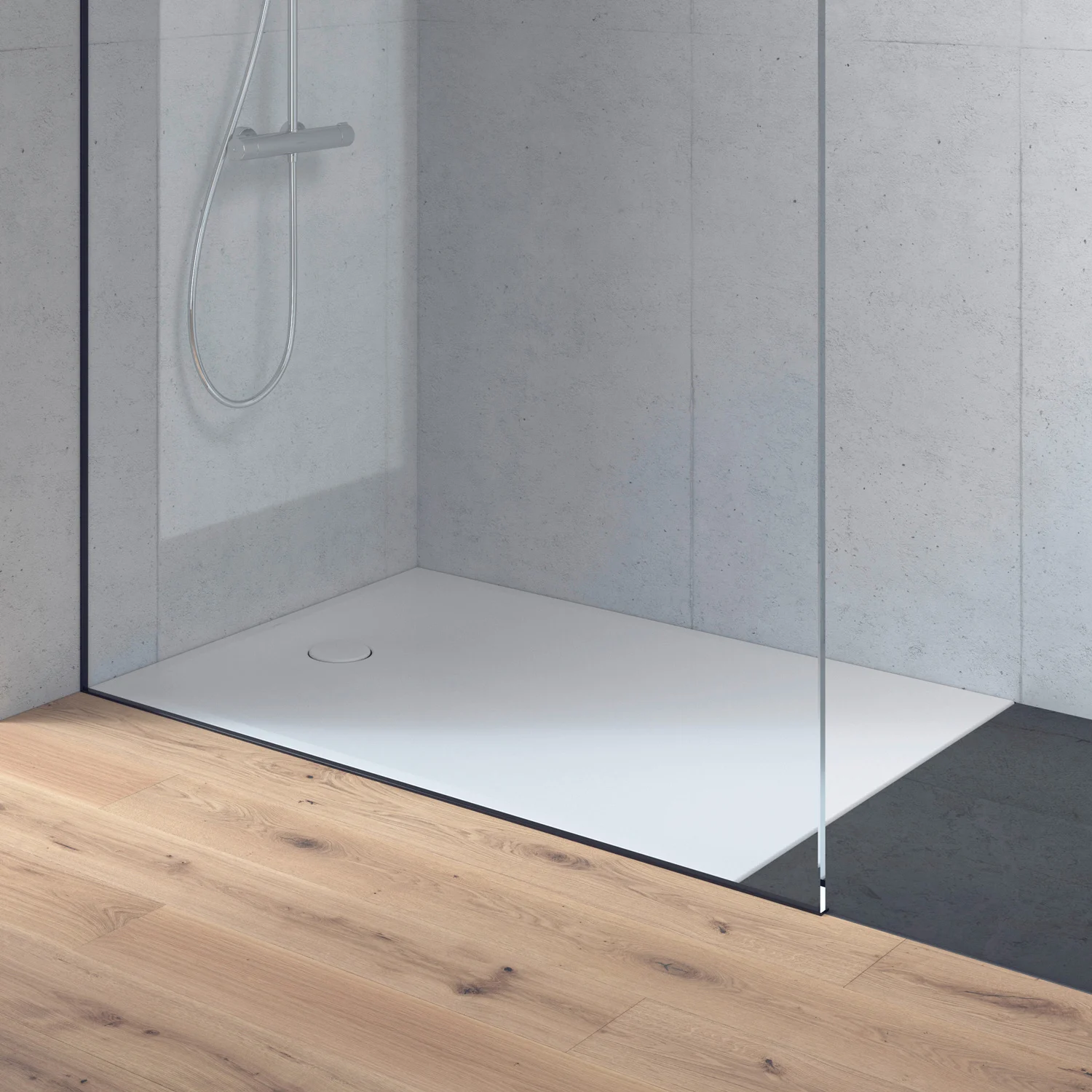 Zbliżenie brodzika w nowoczesnej łazience, Duravit