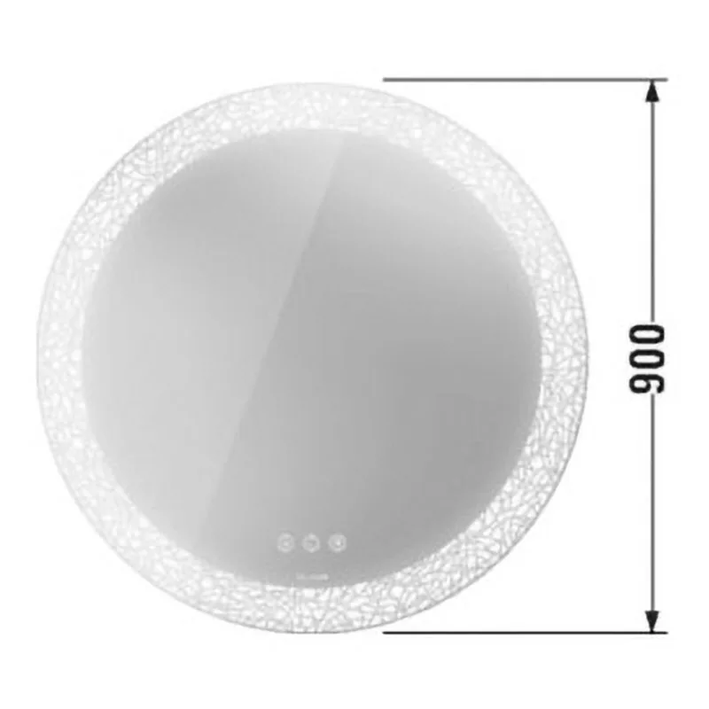 Rysunek techniczny okrągłego lustra z wymiarami, Duravit