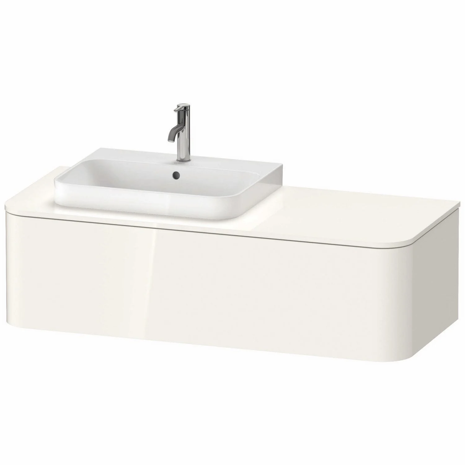 Duravit Happy D.2 Plus Waschtischunterschrank mit 1 Auszug, 130 x 35,4 cm, für Konsole und Becken links, 35,4 x 130 x 55 cm