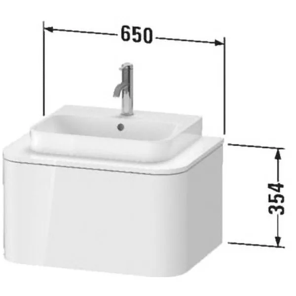 Duravit Happy D.2 Plus Waschtischunterschrank mit 1 Auszug, 65 x 35,4 cm, für Konsole Bild 4