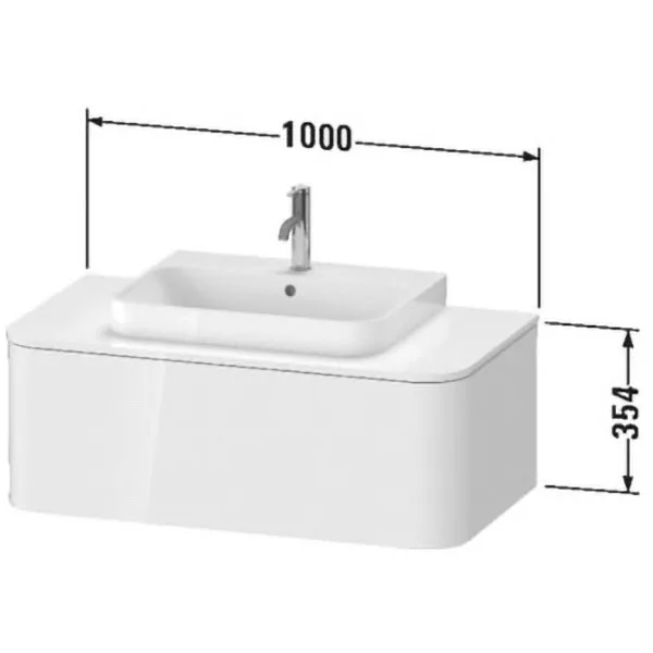 Duravit Happy D.2 Plus Waschtischunterschrank mit 1 Auszug, 100 x 35,4 cm, für Konsole Bild 4