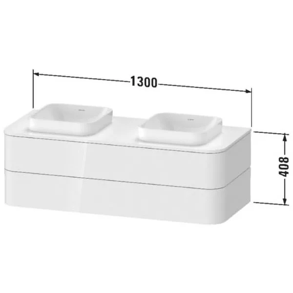Duravit Happy D.2 Plus Waschtischunterschrank mit 1 Auszug, 130 x 35,4 cm, für Konsole und Becken beidseitig Bild 4