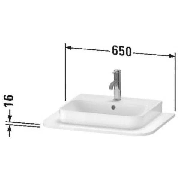 Duravit Happy D.2 Plus Konsole mit einem Ausschnitt 1,6 x 65 x 48 cm Bild 3