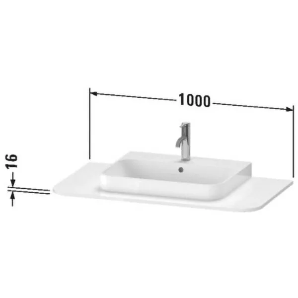 Duravit Happy D.2 Plus Konsole mit einem Ausschnitt 1,6 x 100 x 55 cm Bild 3