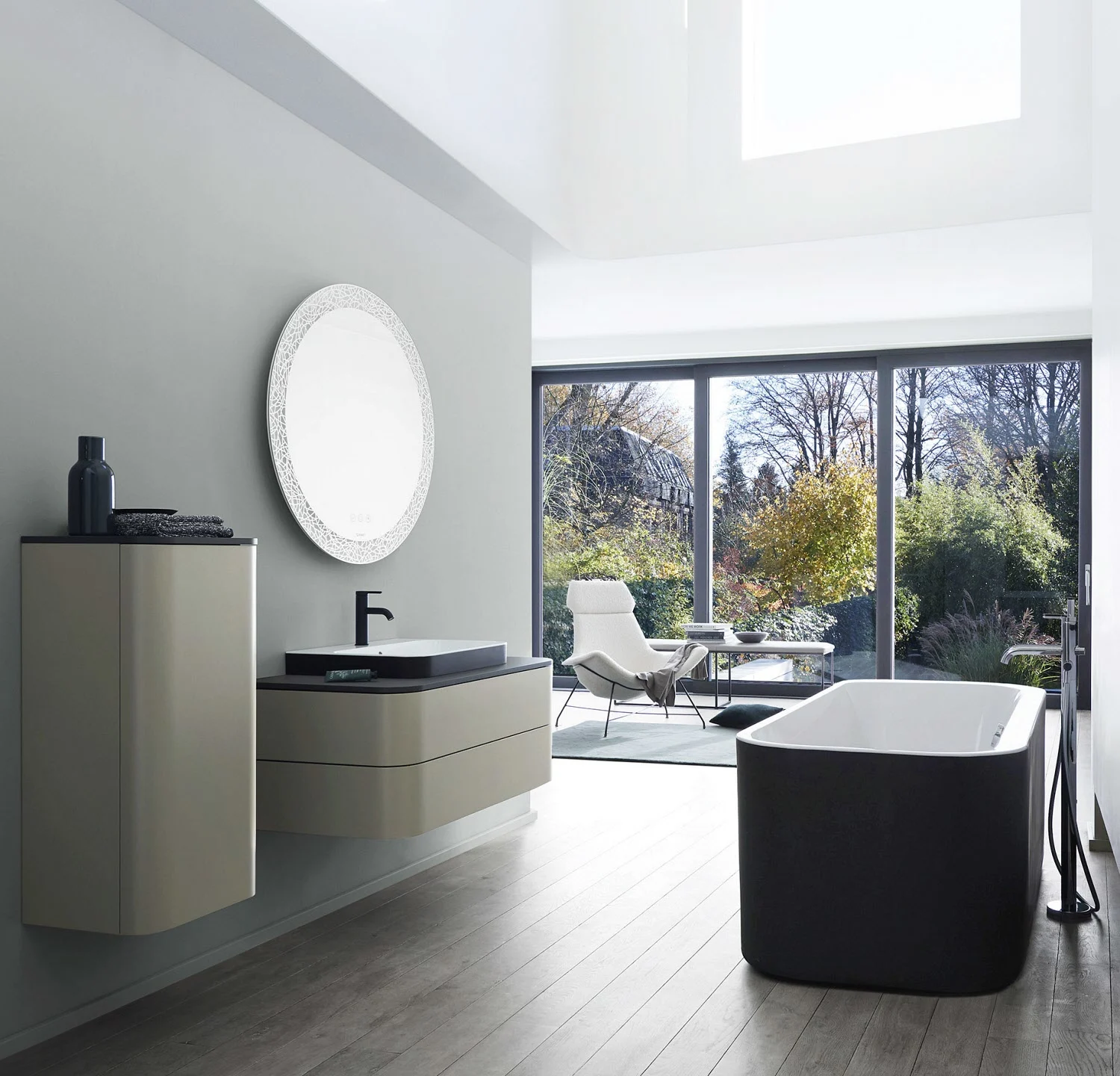 Duravit Happy D.2 Plus Waschtischunterschrank mit 1 Auszug, 130 x 35,4 cm, für Konsole und Becken links, 35,4 x 130 x 55 cm Bild 3