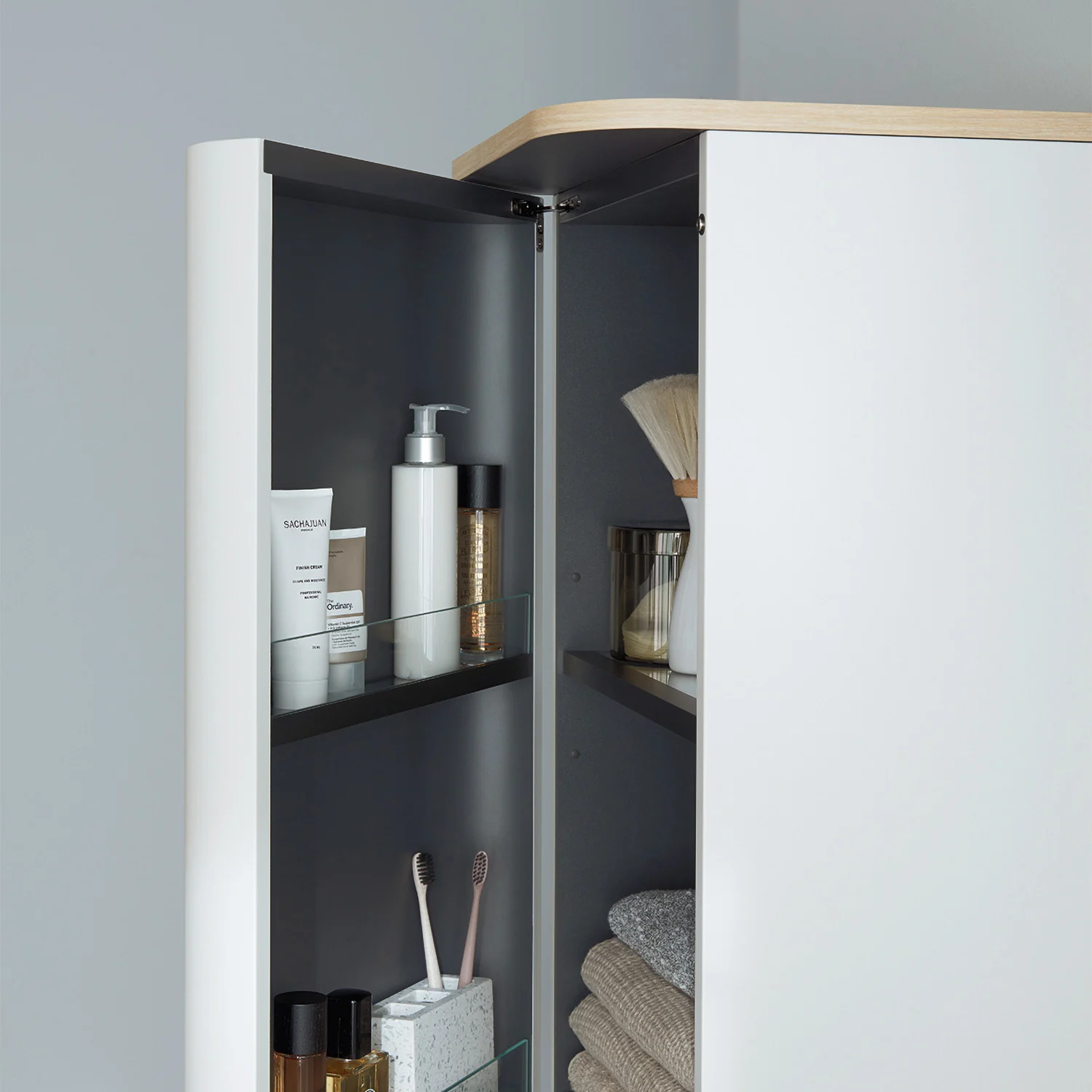 Duravit Happy D.2 Plus Halbhochschrank 3 Glasfachböden, Türanschlag links, 40 x 36 cm Bild 3