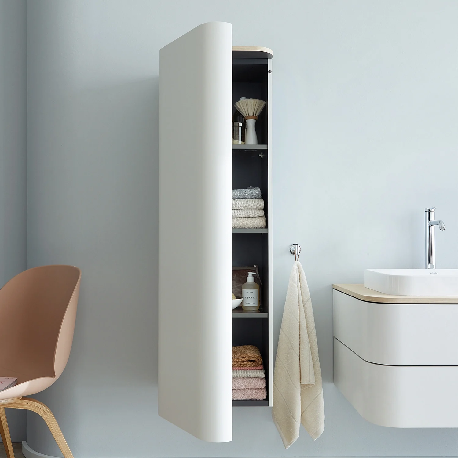 Duravit Happy D.2 Plus Halbhochschrank 3 Glasfachböden, Türanschlag links, 40 x 36 cm Bild 7