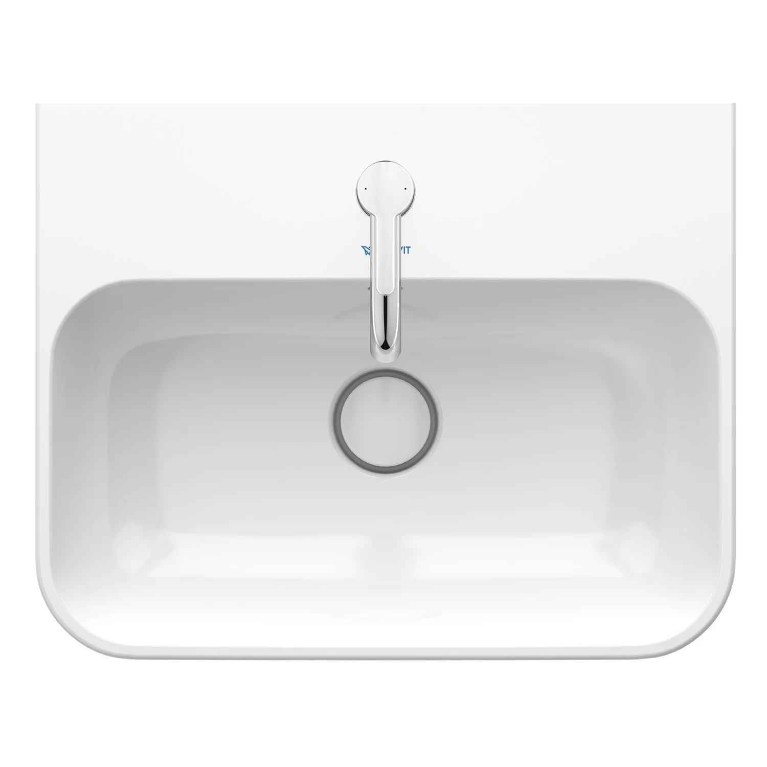 Duravit Happy D.2 Plus Aufsatzbecken 50 cm weiß, mit Überlauf, 1 Hahnloch Bild 6