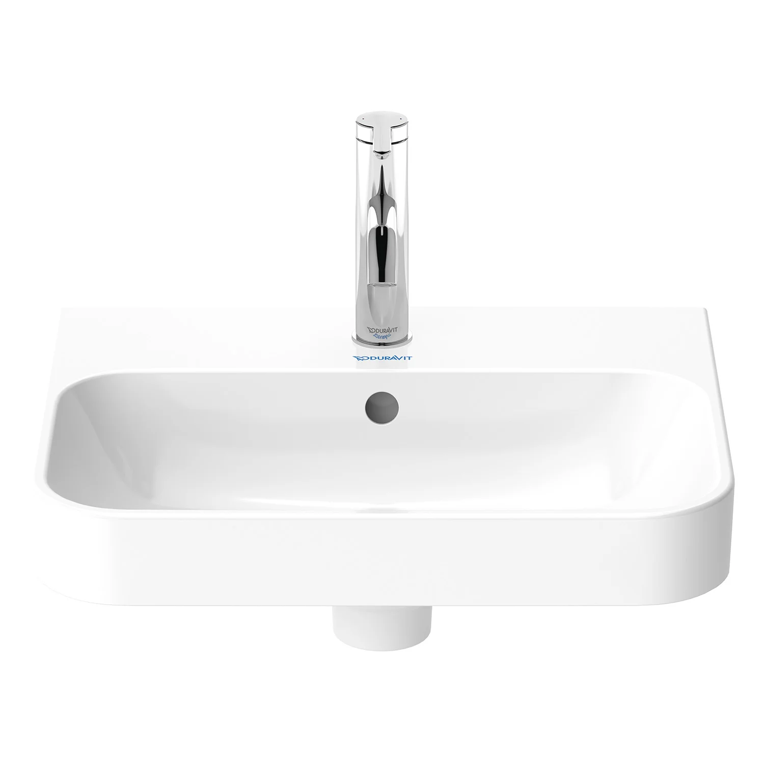 Duravit Happy D.2 Plus Aufsatzbecken 50 cm weiß, mit Überlauf, 1 Hahnloch Bild 7