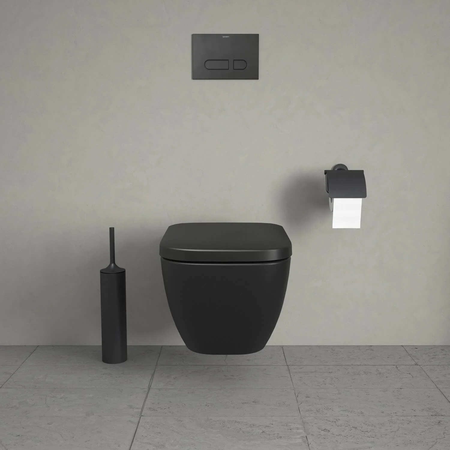 Czarna toaleta w nowoczesnej łazience, Duravit