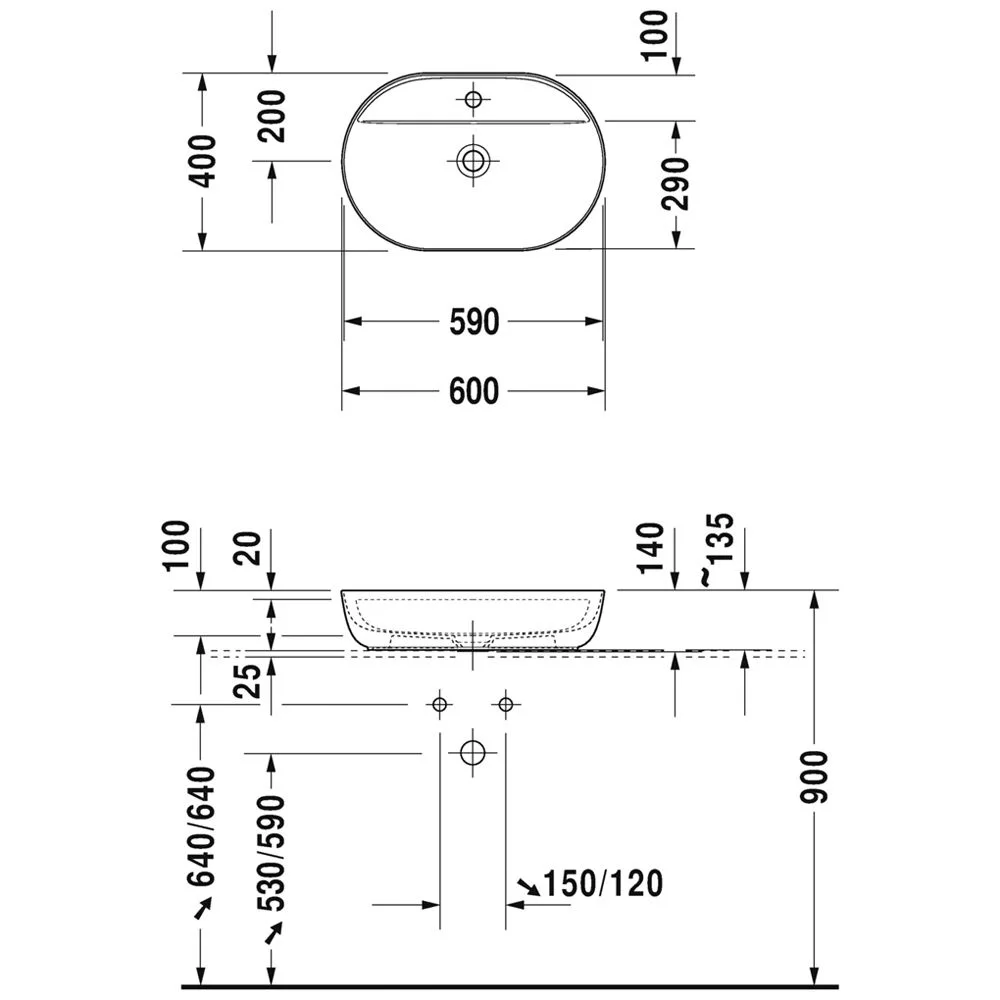 Duravit Luv Aufsatzbecken mit Hahnlochbank 60 x 40 cm Bild 5