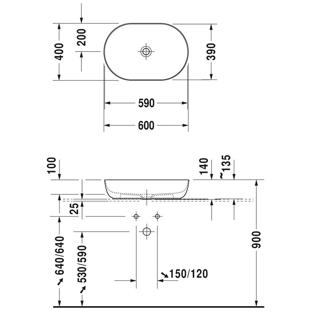 Duravit Luv Aufsatzbecken ohne Hahnlochbank 60 x 40 cm Bild 5