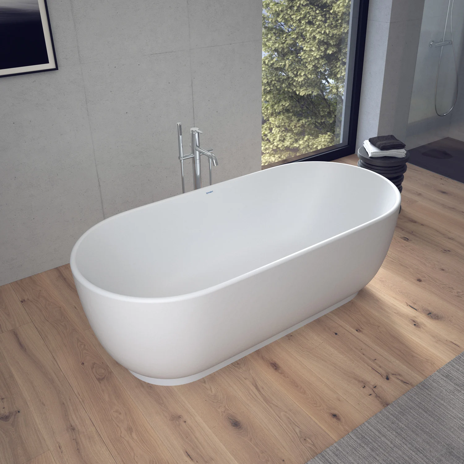 Wolnostojąca wanna w nowoczesnej łazience, Duravit