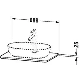 Duravit Luv Massivholzkonsole 68,8 x 47,5 cm mit 1 Ausschnitt Bild 2
