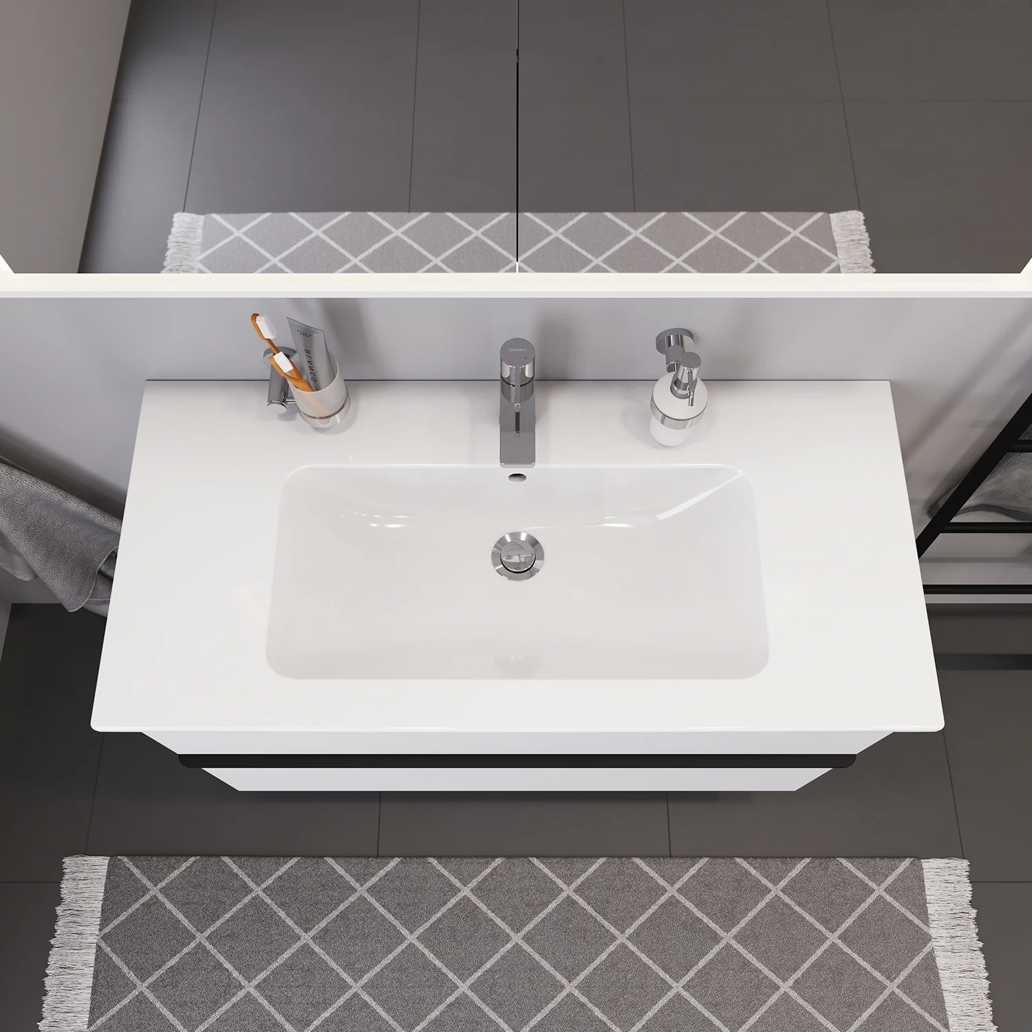 Duravit ME by Starck Möbelwaschtisch 103 cm mit 1 Hahnloch Bild 6