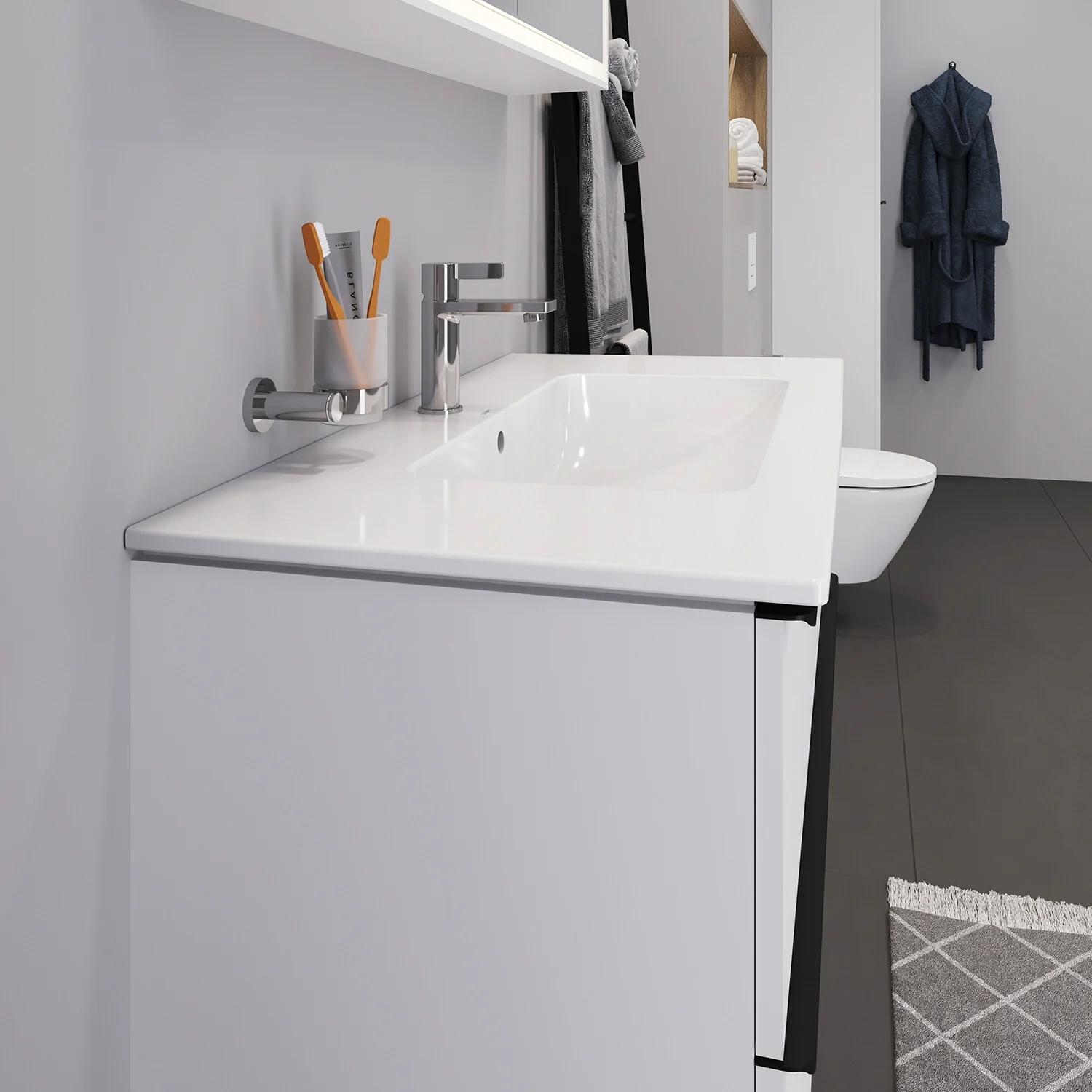 Duravit ME by Starck Möbelwaschtisch 103 cm mit 1 Hahnloch Bild 7
