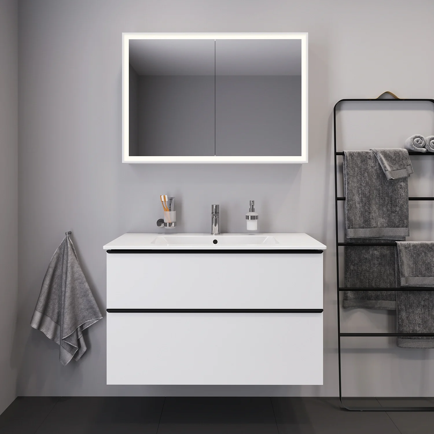 Duravit ME by Starck Möbelwaschtisch 103 cm mit 1 Hahnloch Bild 8