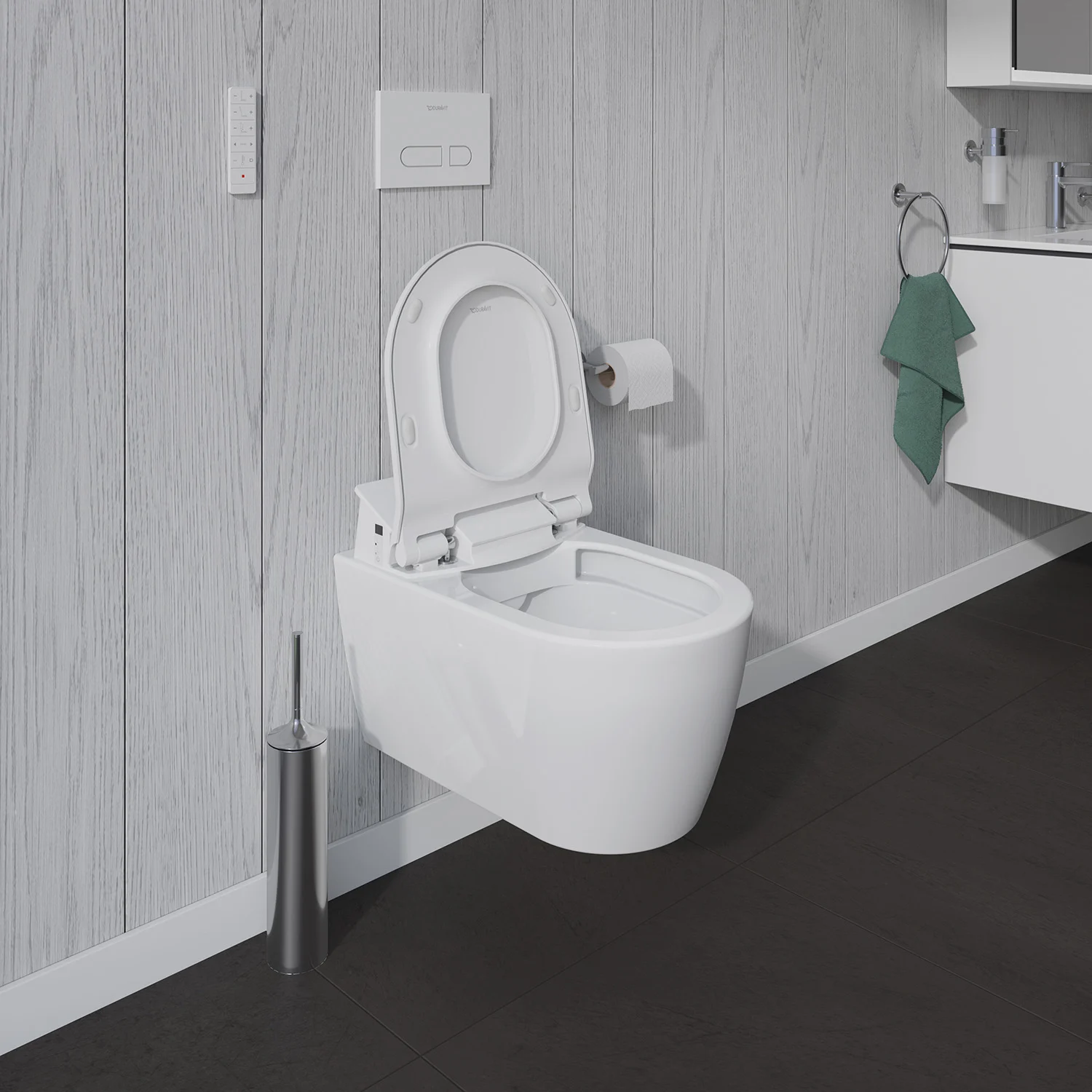 Toaleta podwieszana w nowoczesnej łazience, Duravit